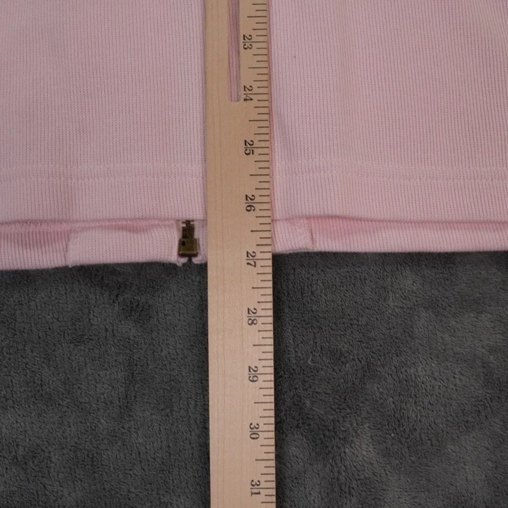 Lauren Ralph Lauren Women's Pink Zip Tennis Club Jacket Sweater L Cotton RL Logo